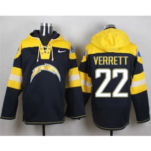 Nike Chargers 22 Jason Verrett Navy Blue Player Pullover NFL Hoodie Sweatshirt