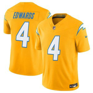 Nike Chargers 4 Taylor Heinicke Gold 2025 F.U.S.E. Alternate Vapor Limited Men Jersey