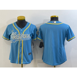 Nike Chargers Blank Blue Vapor Baseball Limited Women Jersey