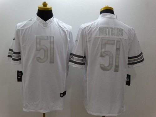 Nike Chicago Bears #51 Dick Butkus Platinum White Limited Jersey Nike Chicago Bears #51 Dick Butkus Platinum White Limited Jersey