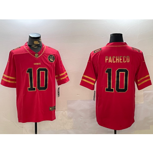 Nike Chiefs 10 Isiah Pacheco Red Gold Vapor Limited Men Jersey Nike Chiefs 10 Isiah Pacheco Red Gold Vapor Limited Men Jersey