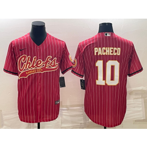 Nike Chiefs 10 Isiah Pacheco Red Stripe Vapor Baseball Limited Men Jersey Nike Chiefs 10 Isiah Pacheco Red Stripe Vapor Baseball Limited Men Jersey