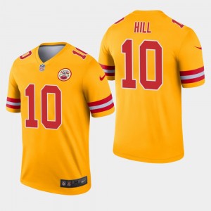 Nike Chiefs 10 Tyreek Hill Gold Inverted Legend Men Jersey