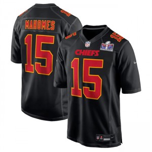 Nike Chiefs 15 Patrick Mahomes Black 2024 Super Bowl LVIII Vapor Limited Men Jersey