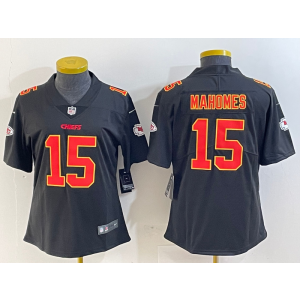 Nike Chiefs 15 Patrick Mahomes Black Vapor Limited Women Jersey