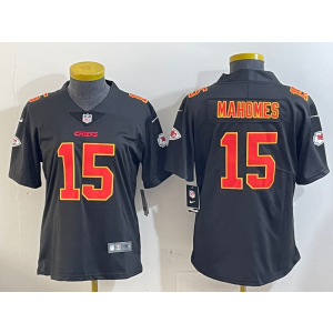 Nike Chiefs 15 Patrick Mahomes Black Vapor Limited Women Jersey