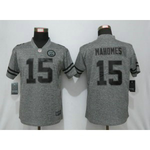 Nike Chiefs 15 Patrick Mahomes Gray Gridiron Gray Vapor Untouchable Limited Women Jersey