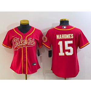 Nike Chiefs 15 Patrick Mahomes Red Vapor Baseball Limited Women Jersey