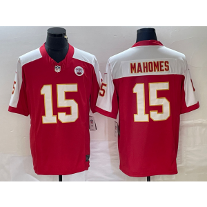 Nike Chiefs 15 Patrick Mahomes Red White 2023 F.U.S.E Vapor Limited Men Jersey