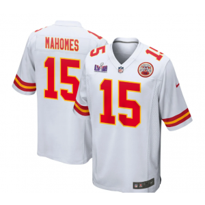 Nike Chiefs 15 Patrick Mahomes White 2024 Super Bowl LVIII Vapor Limited Men Jersey