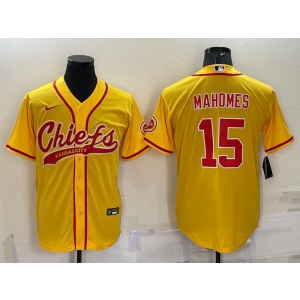 Nike Chiefs 15 Patrick Mahomes Yellow Vapor Baseball Limited Men Jersey Nike Chiefs 15 Patrick Mahomes Yellow Vapor Baseball Limited Men Jersey