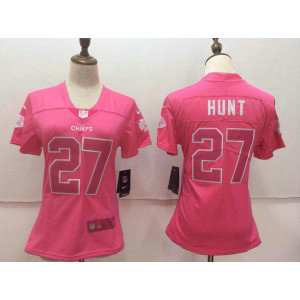 Nike Chiefs 27 Kareem Hunt Pink Stitched NFL Limited Rush Fashion Women Jersey Nike Chiefs 27 Kareem Hunt Pink Stitched NFL Limited Rush Fashion Women Jersey