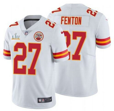 Nike Chiefs 27 Rashad Fenton White 2021 Super Bowl LV Vapor Untouchable Limited Jersey