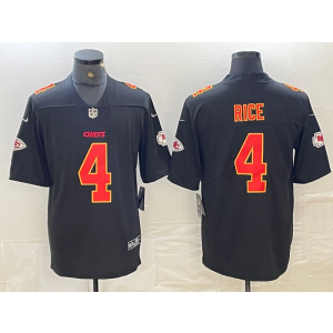 Nike Chiefs 4 Rice Black Gold Vapor Untouchable Limited Men Jersey