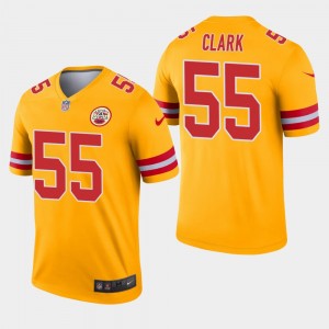Nike Chiefs 55 Frank Clark Gold Inverted Legend Men Jersey