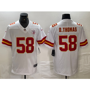 Nike Chiefs 58 Derrick Thomas White Vapor Untouchable Limited Men Jersey