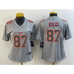 Nike Chiefs 87 Travis Kelce Gray Atmosphere Fashion Vapor Limited Women Jersey Nike Chiefs 87 Travis Kelce Gray Atmosphere Fashion Vapor Limited Women Jersey