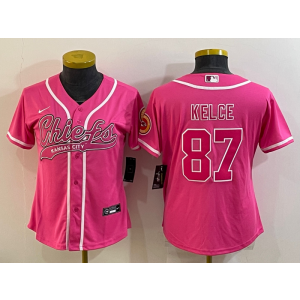 Nike Chiefs 87 Travis Kelce Pink Vapor Baseball Limited Women Jersey Nike Chiefs 87 Travis Kelce Pink Vapor Baseball Limited Women Jersey