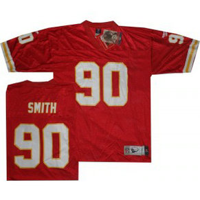 Nike Chiefs 90 Neil Smith Red Throwback Men Jersey