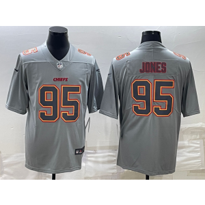 Nike Chiefs 95 Chris Jones Grey Vapor Limited Men Jersey Nike Chiefs 95 Chris Jones Grey Vapor Limited Men Jersey