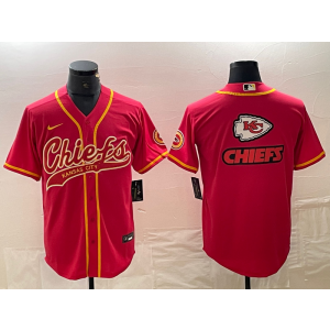 Nike Chiefs Blank Red Vapor Baseball Logo Limited Men Jersey
