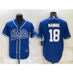 Nike Colts 18 Peyton Manning Royal Vapor Baseball Limited Men Jersey
