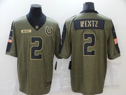 Nike Colts 2 Carson Wentz Olive 2021 Salute To Service Limited Jersey Nike Colts 2 Carson Wentz Olive 2021 Salute To Service Limited Jersey