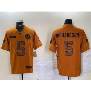 Nike Colts 5 Anthony Richardson 2023 Brown Salute To Service Limited Men Jersey