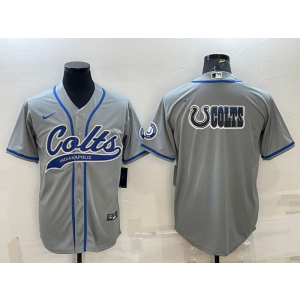 Nike Colts Blank Grey Vapor Baseball Logo Limited Men Jersey