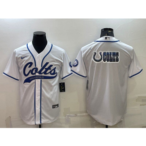 Nike Colts Blank White Vapor Baseball Logo Limited Men Jersey