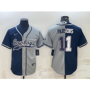Nike Cowboys 11 Micah Parsons Blue Grey Split Vapor Baseball Limited Men Jersey Nike Cowboys 11 Micah Parsons Blue Grey Split Vapor Baseball Limited Men Jersey