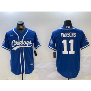 Nike Cowboys 11 Micah Parsons Blue Vapor Baseball Limited Men Jersey Nike Cowboys 11 Micah Parsons Blue Vapor Baseball Limited Men Jersey
