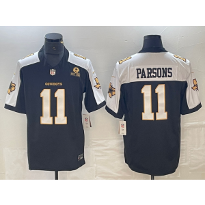 Nike Cowboys 11 Micah Parsons Navy Thanksgivng Day 2023 F.U.S.E Vapor Limited Men Jersey