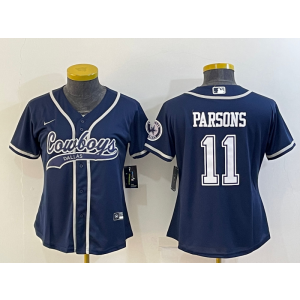 Nike Cowboys 11 Micah Parsons Navy Vapor Baseball Limited Women Jersey