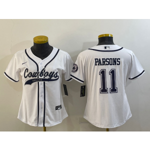Nike Cowboys 11 Micah Parsons White Vapor Baseball Limited Women Jersey