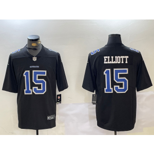 Nike Cowboys 15 Ezekiel Elliott Black Blue Vapor Limited Men Jersey Nike Cowboys 15 Ezekiel Elliott Black Blue Vapor Limited Men Jersey