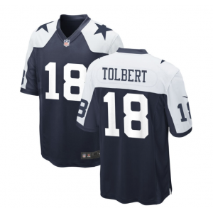 Nike Cowboys 18 Jalen Tolbert Blue Thanksgiving Vapor Untouchable Limited Men Jersey