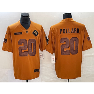 Nike Cowboys 20 Tony Pollard 2023 Brown Salute To Service Limited Men Jersey