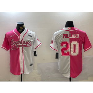 Nike Cowboys 20 Tony Pollard Pink White Split Vapor Baseball Limited Men Jersey Nike Cowboys 20 Tony Pollard Pink White Split Vapor Baseball Limited Men Jersey