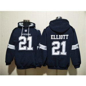 Nike Cowboys 21 Ezekiel Elliott Navy Ageless Must-Have Lace-Up Pullover Hoodie