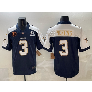Nike Cowboys 3 Pickens Blue Gold F.U.S.E. Vapor Limited Men Jersey with Patch