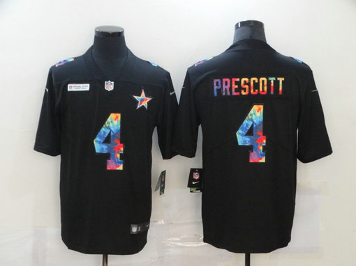 Nike Cowboys 4 Dak Prescott Black Vapor Untouchable Rainbow Limited Jersey Nike Cowboys 4 Dak Prescott Black Vapor Untouchable Rainbow Limited Jersey