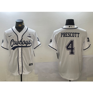 Nike Cowboys 4 Prescott White Vapor Baseball Limited Men Jersey Nike Cowboys 4 Prescott White Vapor Baseball Limited Men Jersey