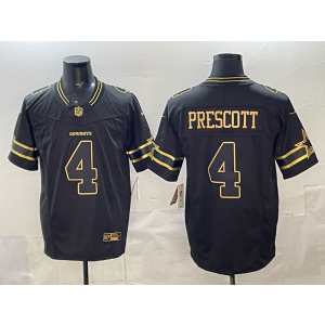Nike Cowboys 4 Presott Black Gold F.U.S.E. Vapor Limited Men Jersey
