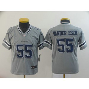 Nike Cowboys 55 Leighton Vander Esch Grey Inverted Legend Youth Jersey