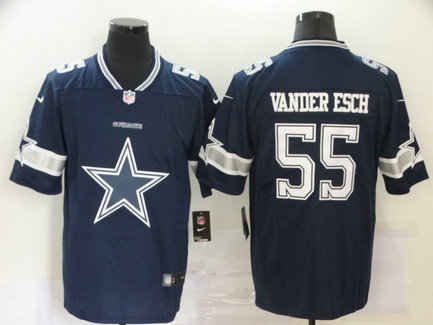 Nike Cowboys 55 Leighton Vander Esch Navy Team Big Logo Vapor Untouchable Limited Jersey