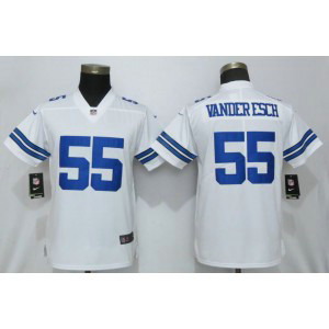 Nike Cowboys 55 Leighton Vander Esch White Vapor Untouchable Limited Women Jersey
