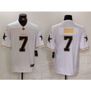 Nike Cowboys 7 Diggs White Gold Vapor Limited Men Jersey Nike Cowboys 7 Diggs White Gold Vapor Limited Men Jersey