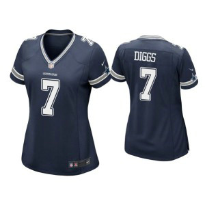 Nike Cowboys 7 Trevon Diggs Navy Vapor Untouchable Limited Women Jersey(Run Small)