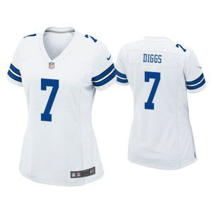Nike Cowboys 7 Trevon Diggs White Vapor Untouchable Limited Women Jersey(Run Small)